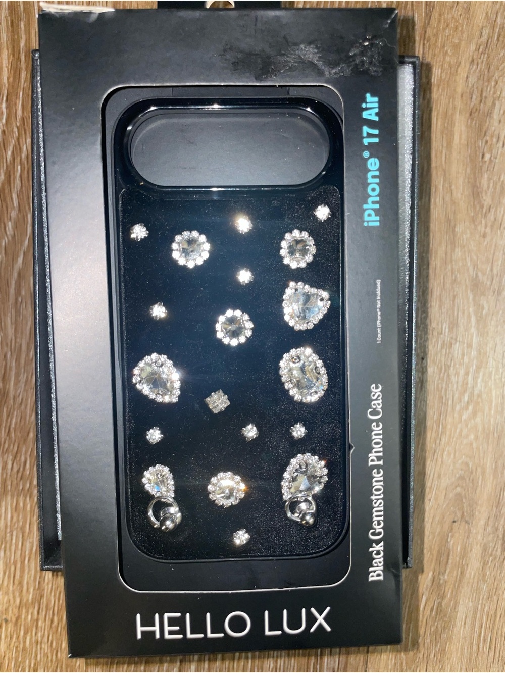 Iphone 17 Air Stylish Black Rhinestone Phone Case with Crystal Accents